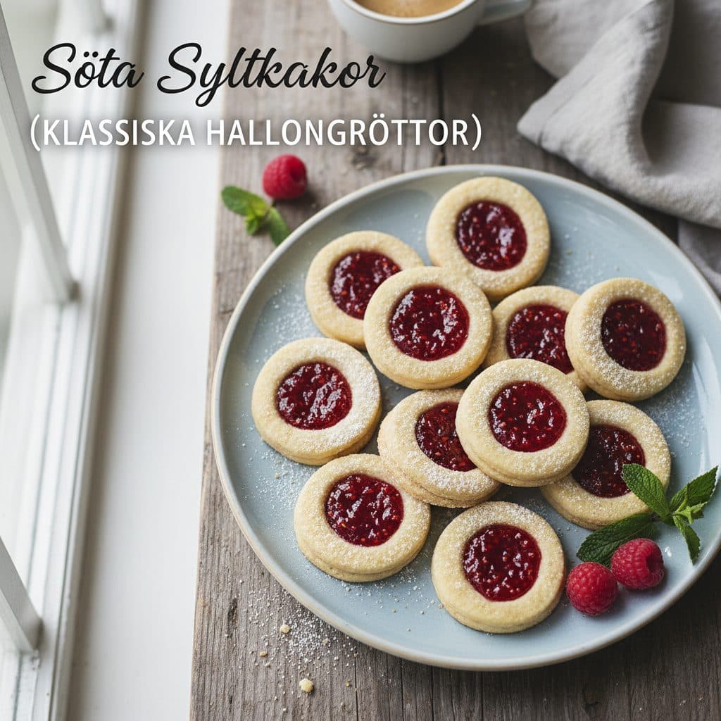 Söta Syltkakor (Klassiska Hallongrottor)