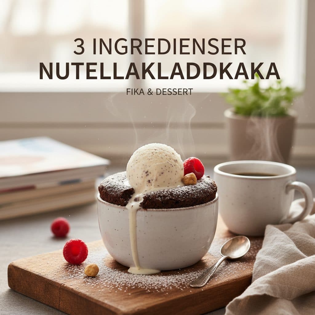 3 Ingredienser Nutellakladdkaka