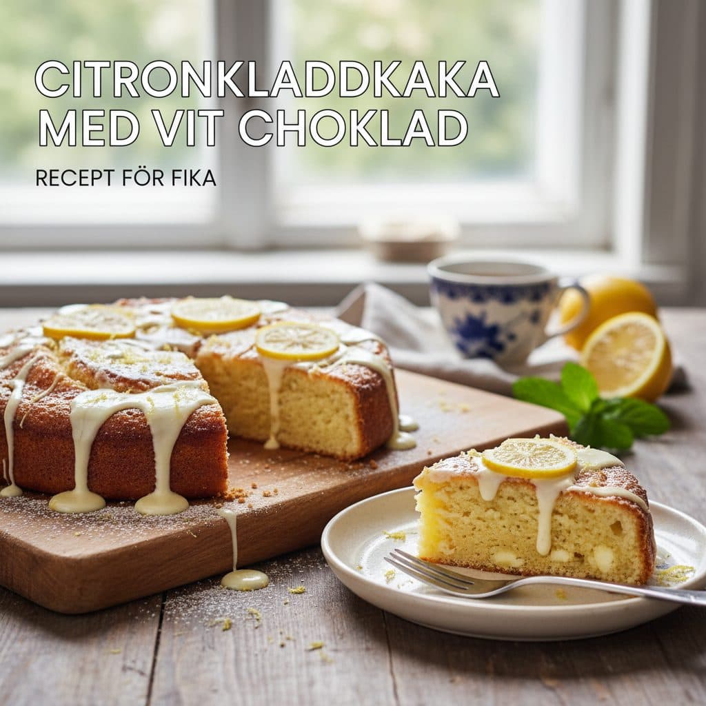 Citronkladdkaka med vit choklad