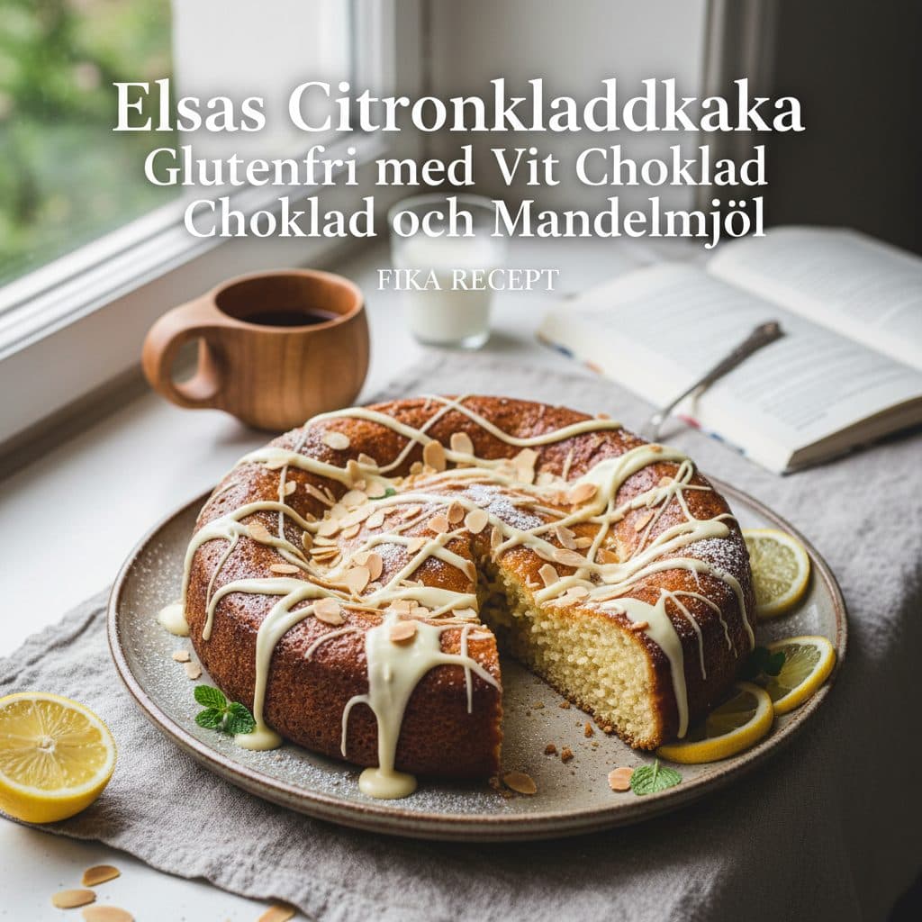 Elsas Citronkladdkaka Glutenfri med Vit Choklad och Mandelmjöl